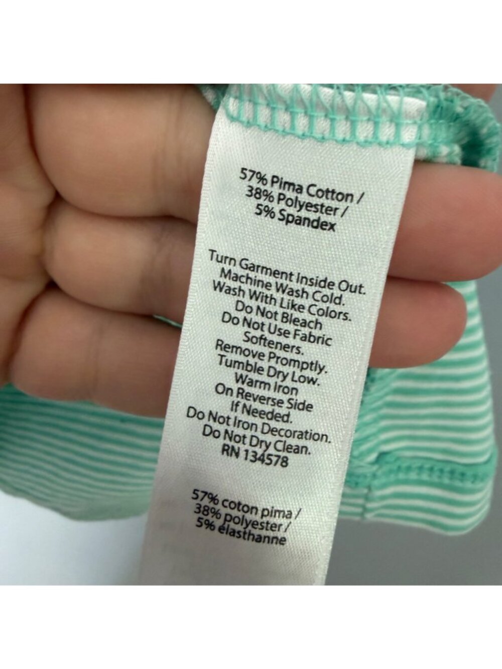 VINEYARD VINES edgartown long sleeve shirt in green stripe youth M 12/14 - Picture 5 of 6